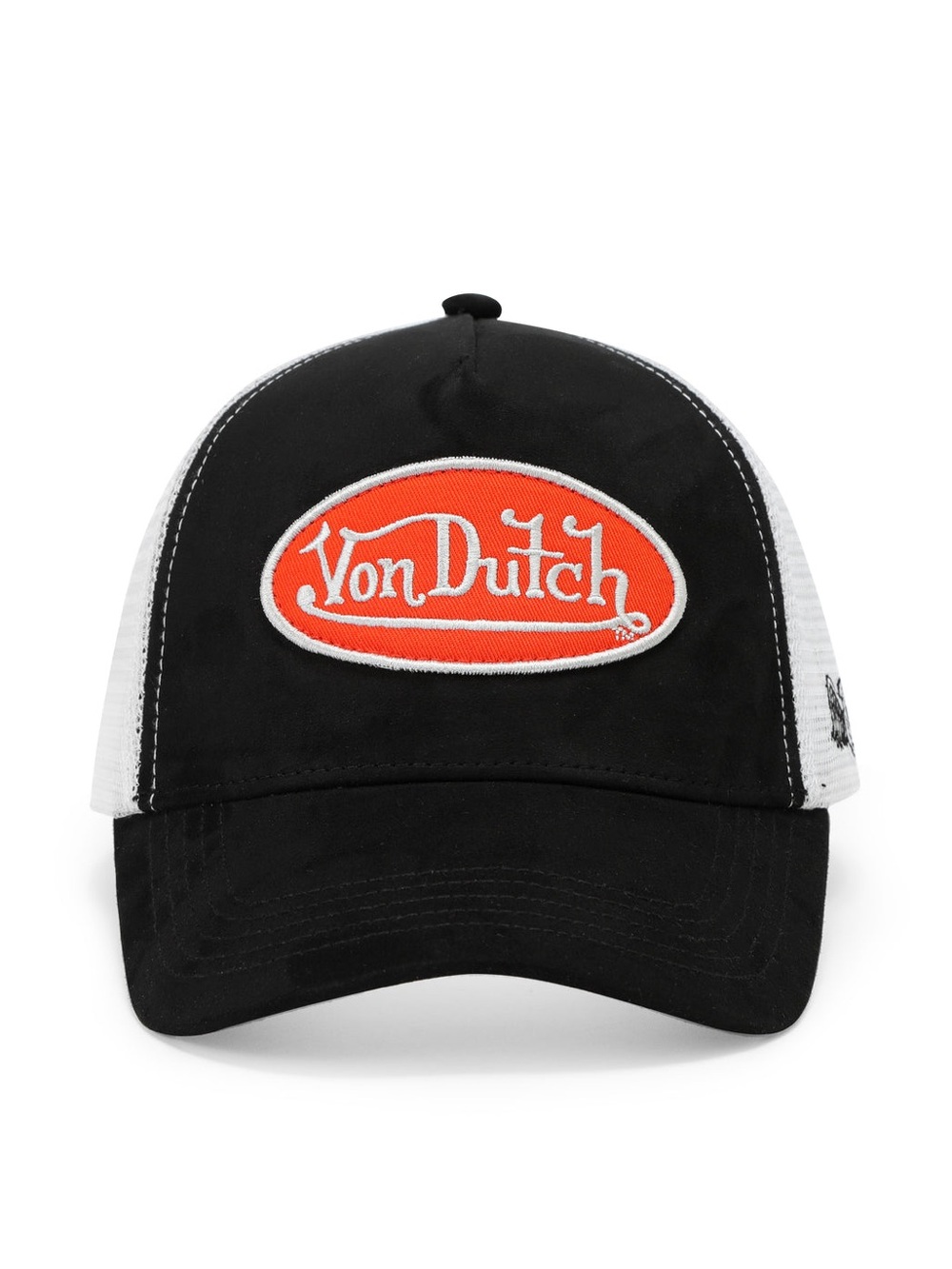 Von Dutch Black and Orange Patch Trucker Hat